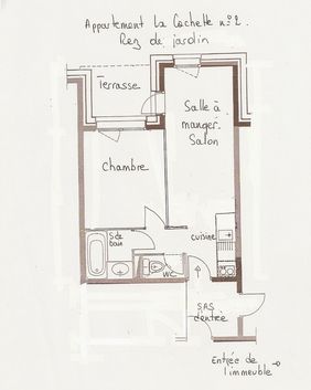 plan de l'appartement de la Cachette  valmorel