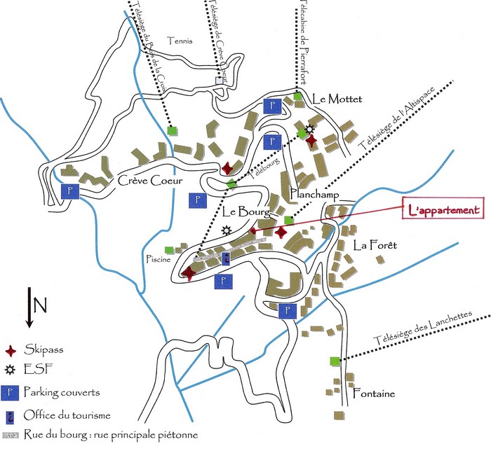 Le plan de la station de ski de Valmorel